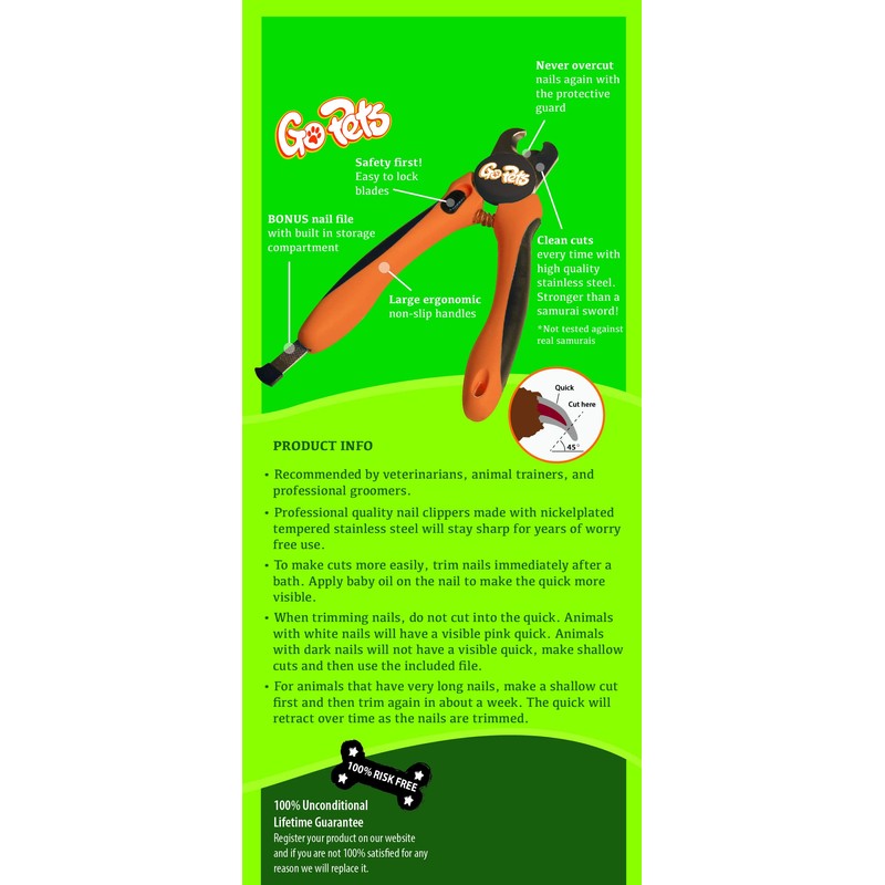 GoPets Pet Nail Clipper for Large Dogs and Cats with