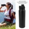 Stainless Steel Water Bottle Leak Proof Black Lightweight Insulated Water