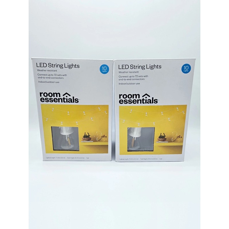 Room Essentials 2 String Bulb Lights LED Room Essentials NEW