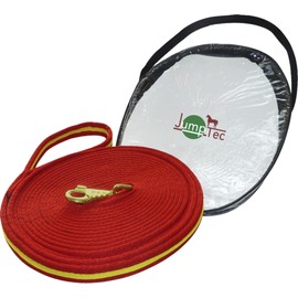 JumpTec 520108 Gepolsterte Longierzügel, Unisex, 520108, rot/gelb, 8 m