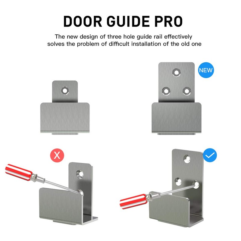 KSWLOR 2PCS Sturdy Stainless Steel Sliding Barn Door Floor Guide