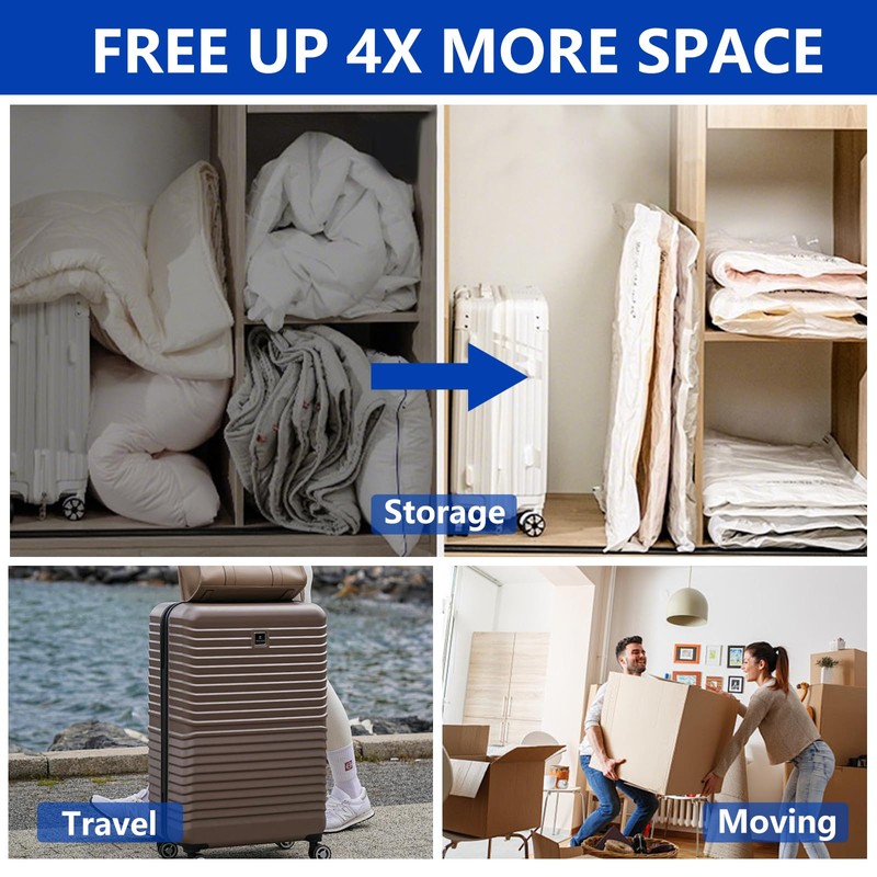 12 Pack Vacuum Storage Bags Space Saver Seal Bags for