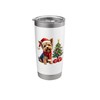 Yorkie, Christmas, Yorkshire Terrier, Santa Claus hat Stainless Steel Insulated