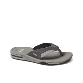 Reef Men's Fanning Flip-Flop, Grey Suede, 13