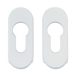 Amig - Security Sign for Locks | Steel Body for Strength | Aluminium Cover | For Metal Doors | Damage Protection, White, 70 x 29 mm, Aluminium