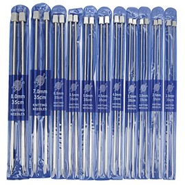 Juego de Agujas de Tejer de Acero Inoxidable de una Sola Punta, Kit de Agujas de Tejer para Suéter Liviano de 14 Pulgadas de Largo, Uso Artesanal para el Hogar