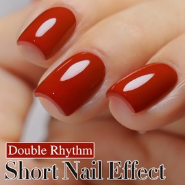 Double Rhythm 15ML Gel Polish Jelly Sheer Pastel Light Milky Color 1 PC 0.53 OZ Bottle UV Nail Polish Art Salon at Home for Women (Light Brown Red-B-A1454)
