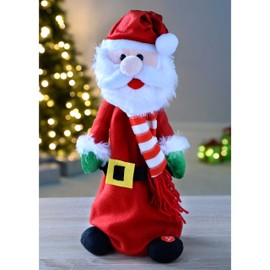 WeRChristmas Jumping and Singing Santa Christmas Decoration - 35 x 15 x 10 cm, Multi-Colour