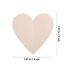 NUOBESTY 50pcs Wooden Hearts for Crafts Unfinished Wood Hearts Natural Wood Love Heart Shape Slices Blank Heart Cutout Hanging Decorations for Christmas Party Wedding Art DIY