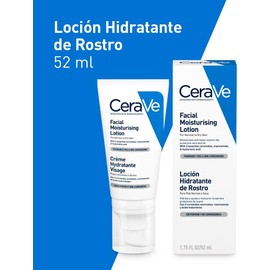CeraVe Loción Facial PM, Crema Reparadora de Noche con Textura Ultraligera, Fórmula con Ácido Hialurónico y Niacinamida que Restaura la Barrera Cutánea, Piel Normal a Seca, 52 ml.