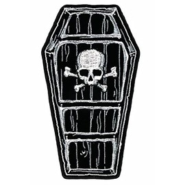 Coffin Skull Bones Dead Man Jacket Vest Back Patch [11.0 X 6.0 -Iron on Sew on]