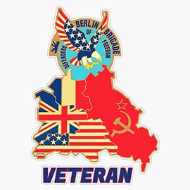 HOF Trading Berlin Brigade Veteran Vinyl Sticker Waterproof Decal Laptop Wall Window Bumper Sticker 5 in(HOF-VETERAN-STICKERS-6933)