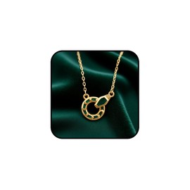 sunglnl Chunky Necklaces For Women, 14k Gold Plated Necklace Vivid Green Snake Circle Enamel Pendant Vintage Western Statement Jewelry Gift (gold-snake)