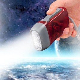 LED Flashlight Crank Power Light for Travel & Camping Flashlight Blue SE00688 100ea