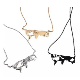 Patry Deluxe Dije Mapamundi Collar Viajes Mapa Regalo Viajero Colección