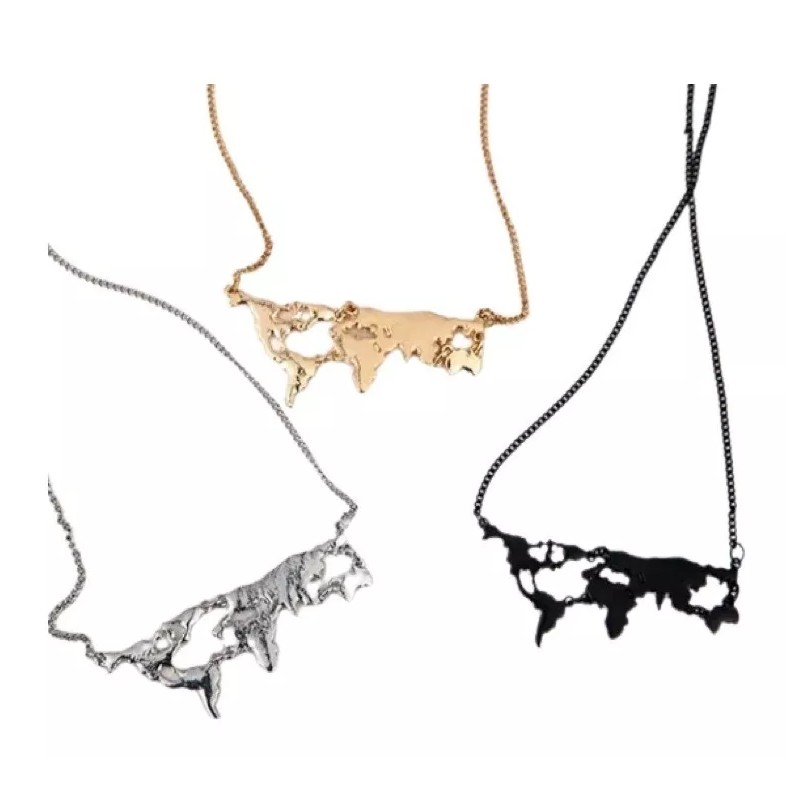 Patry Deluxe Dije Mapamundi Collar Viajes Mapa Regalo Viajero Colección