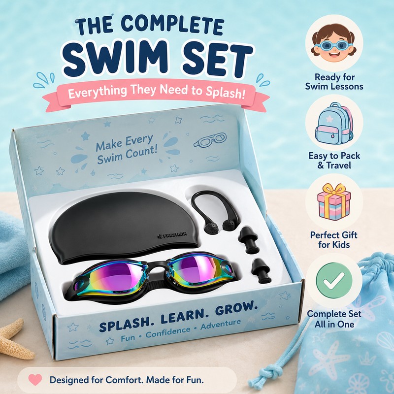 Anti-Fog Swimming Goggles for Kids & Adults – HD Wide