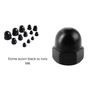 Pack of 10 M6 Black Stainless Steel Cap Nuts Hex