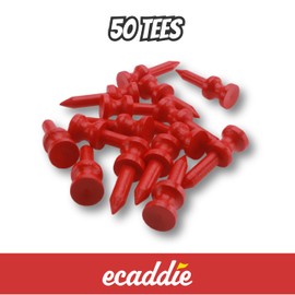 ECADDIE Red Castle Bamboo Golf Tees 32mm (50 pack) - Durable Eco-Friendly for Irons & Hybrids