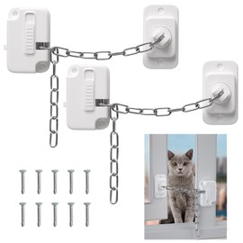 2Pcs Window Safety Restrictors with Screws, Window Restrictor Locks for Child Pets Safety, Adjustable Window Lock for Door, Sliding Window, Fridge, Cabinets, Drawers