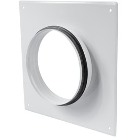 White Duct Connector Flange - 6 Inch Ducting - Galvanized Steel with Rubber Gasket - Straight or Flex Pipe Flange for Heating, Cooling, Air Ventilation Systems