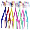 Healvian 30pcs Plastic Eyebrow Tweezers for Women Use Eyebrow Trimming