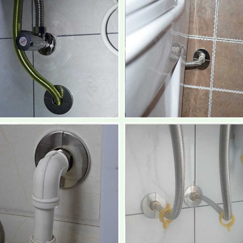 6Pcs Snap- in Faucet,Water Pipe,Wall Hole, Wall Hole,Ugly Cover (Stainless