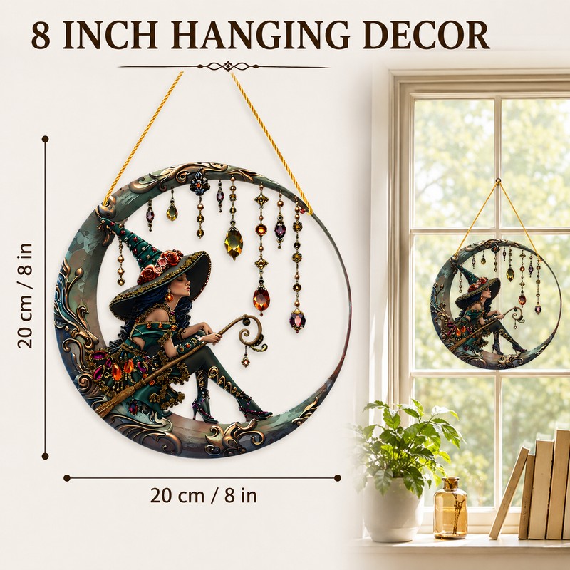 Witch Moon Window Hanging Decor for Home – 8 Inch