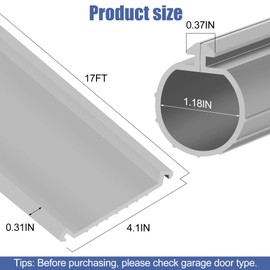 MYFAMIREA 17FT Garage Door Seals Bottom Rubber for Clopay Weather Stripping EPDM Weatherproofing Garage Door Bottom Seal Strip Replacement Kit for Single Slot, Flexible and Easy to Install, Gray