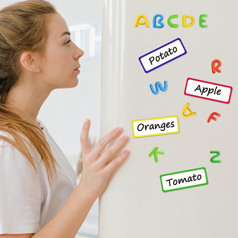 Meetory Magnetic Strips Writeable, 20 Wipe-Clean Magnetic Signs, Universal Whiteboard