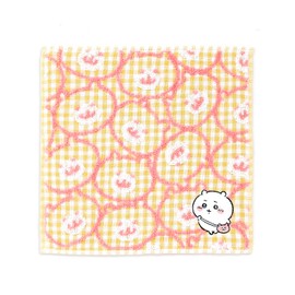 Chiikawa Pochette Towel Handkerchief, Yellow, Gauze Pile, Cute, 41-1070070, Approx. 9.8 x 9.8 inches (25 x 25 cm)