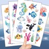 Cartoon Marine Animals Shells Octopuses Seahorses Turtles Temporary Tattoos &