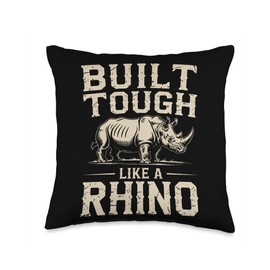Rhino Build Tough Like A Rhino Animal Throw Pillow