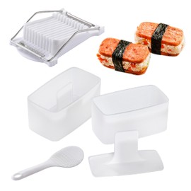 Musubi Press Molds with Slicer and Rice Paddle, Sturdy and Easy to Make Musubi at Home for Bento, Sushi Snacks, Party and Picnic