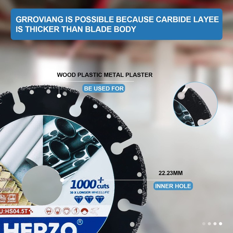HERZO Professional Carbide Multi Wheel Cutting Disc 115 mm, Multi