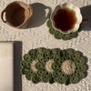 DICHA Crochet Leaf Pot Coasters-Container Beverage Coaster Sets with Holder