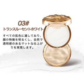 INTOPOP Pressed Powder, Translucent White, Sebum Absorption, Transparency Face Powder, Tone Up Effect, Creates Natural Glossy Skin, Supports All Skin Tone (03-Translucent White)