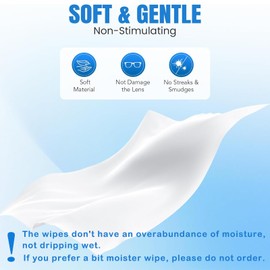 VOISEN Lens Wipes for Eyeglasses,800 Pack Eye Glasses Cleaner Wipes,Pre-Moistened Individually Wrapped Lens Wipes,Non-Scratching Non-Streaking,Safe for Eyeglasses, Goggles, Camera Lens, Phone