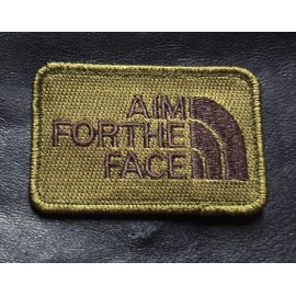 Aim for the Face Embroidered Morale Hook Fastener patch (3.0 x 2.0 MTA11)
