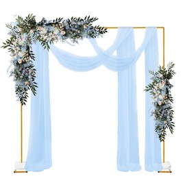 SANLIKE 8.2FT x 8.2FT Wedding Arch Backdrop Stand with 2 Water Bags, Square Metal Arch Stand, Heavy Duty Backdrop Stand for Anniversary Birthday Party Bridal Shower Decoration Indoor Outdoor Decor