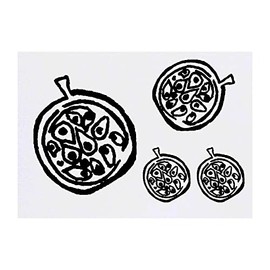 Azeeda 4 x 'Granatapfel' Temporäre Tattoos - Wasserfest, Hautfreundlich & Ungiftig · Transfers in Verschiedenen Größen (TO00052783)