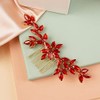 BERYUAN Women Girls Red Rhinestone Hair Comb Teardrop Rhinestone Wedding