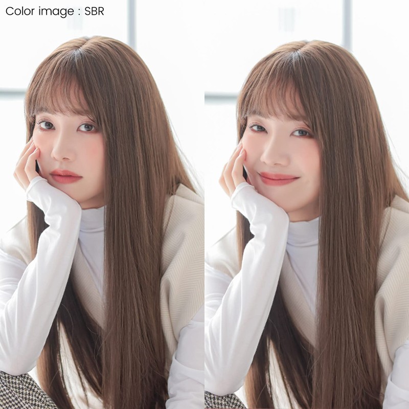 AQUADOLL MBK. Wg331MBK Wig, Long, Straight, Full Wig, Black Hair,