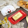 Sizikato Classic Porcelain Butter Dish with Lid, Beautiful Rooster Pattern