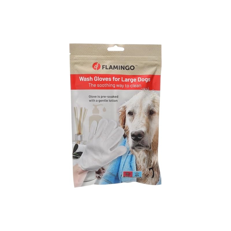Flamingo Propy Wash Mitt - Impregnated Cloth for Dogs -