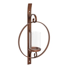 Kate and Laurel Doria Transitional Metal Wall Sconce, 12 x 22, Bronze, Chic Sconce and Candle Holder for Wall