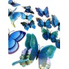12PCS PVC 3D Butterfly Fridge Magnets Refrigerator Magnets Wall Stickers