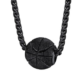 FaithHeart Stunning Cool Ball Pendant Necklace Men's Basketball Sports Accessory for Athlete