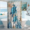 Final Friday Nautical Green Sea Turtles Beach Theme Fabric Shower