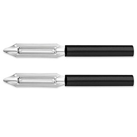 Rada Cutlery Deluxe Vegetable Peeler Blade Stainless Steel Resin Made in the USA, 8-3/8 Inches, Black Handle, 2 Pack